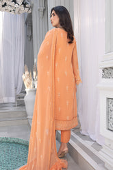 Merakish - Orange Peel – Embroidered Chiffon Unstitched 3Pc Suit